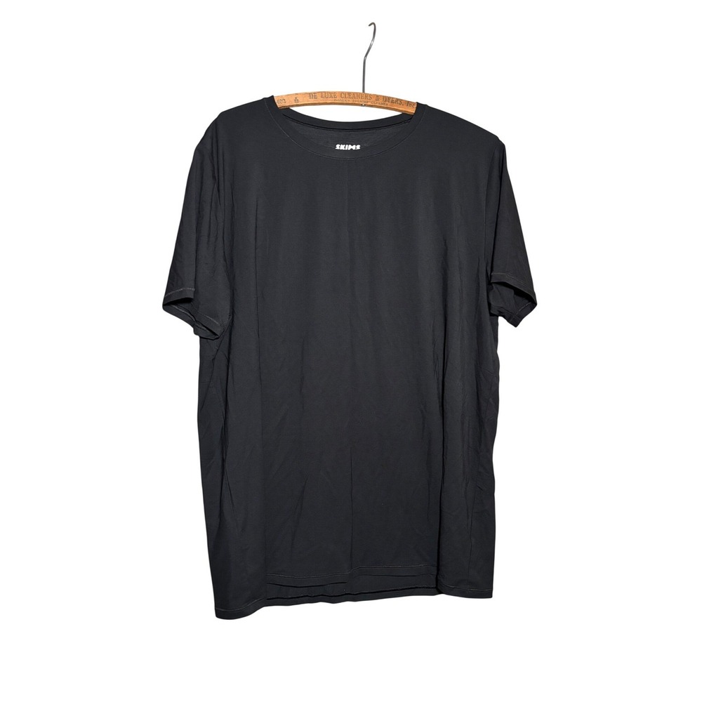 SKIMS Mens Stretch Modal Crew Neck T-Shirt Onyx Black Size L Large Short Sleeve